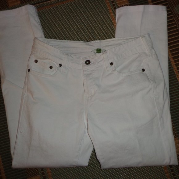Garnet Hill Slim Stretch Jean 4P White Zip/Button Closure Straight Leg - Picture 1 of 11